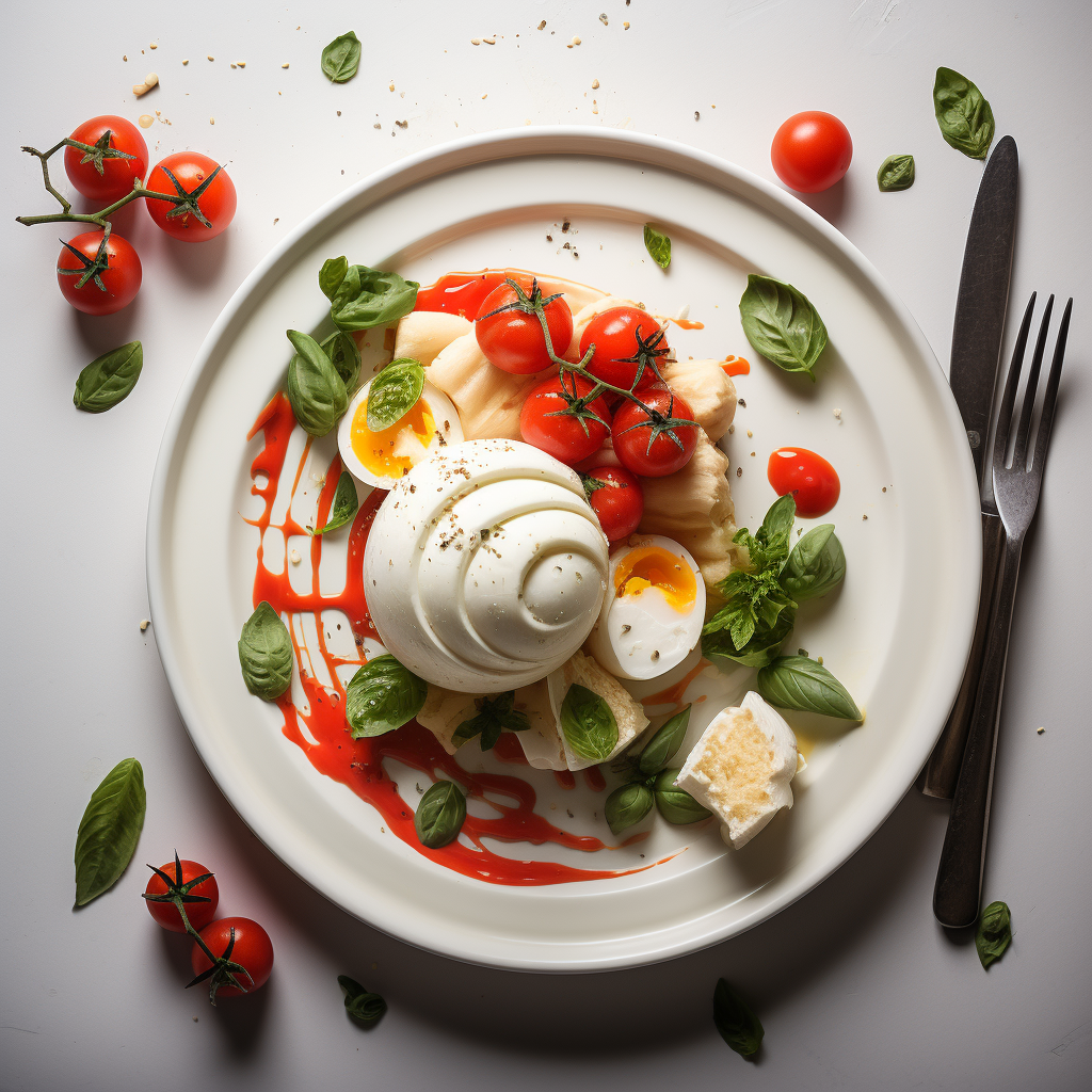 Delicious and Artistic Burrata Cheese Creation