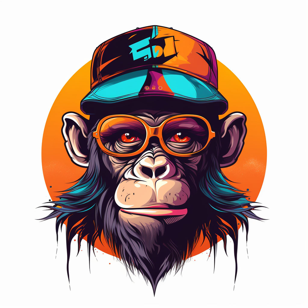 Monkey wearing cap illustration