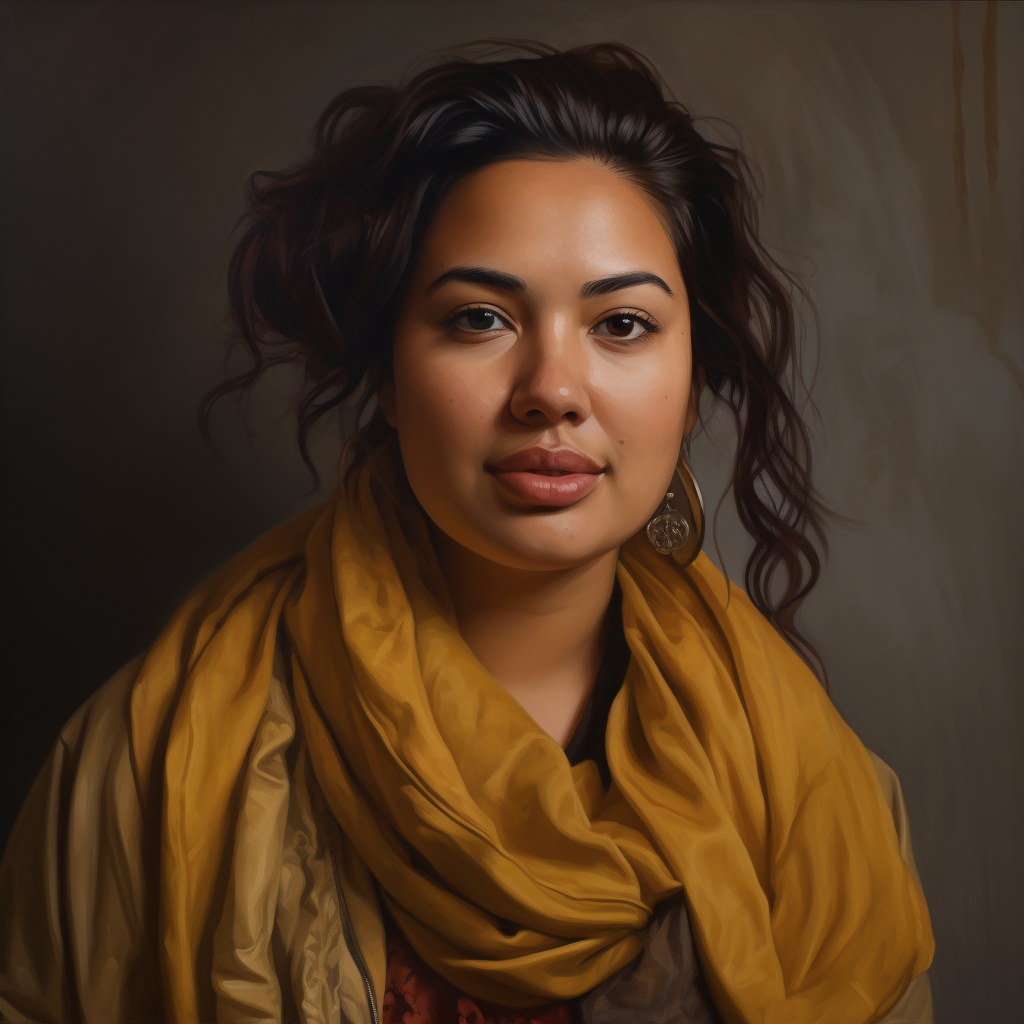 Portrait of a creative person with mixed heritage.