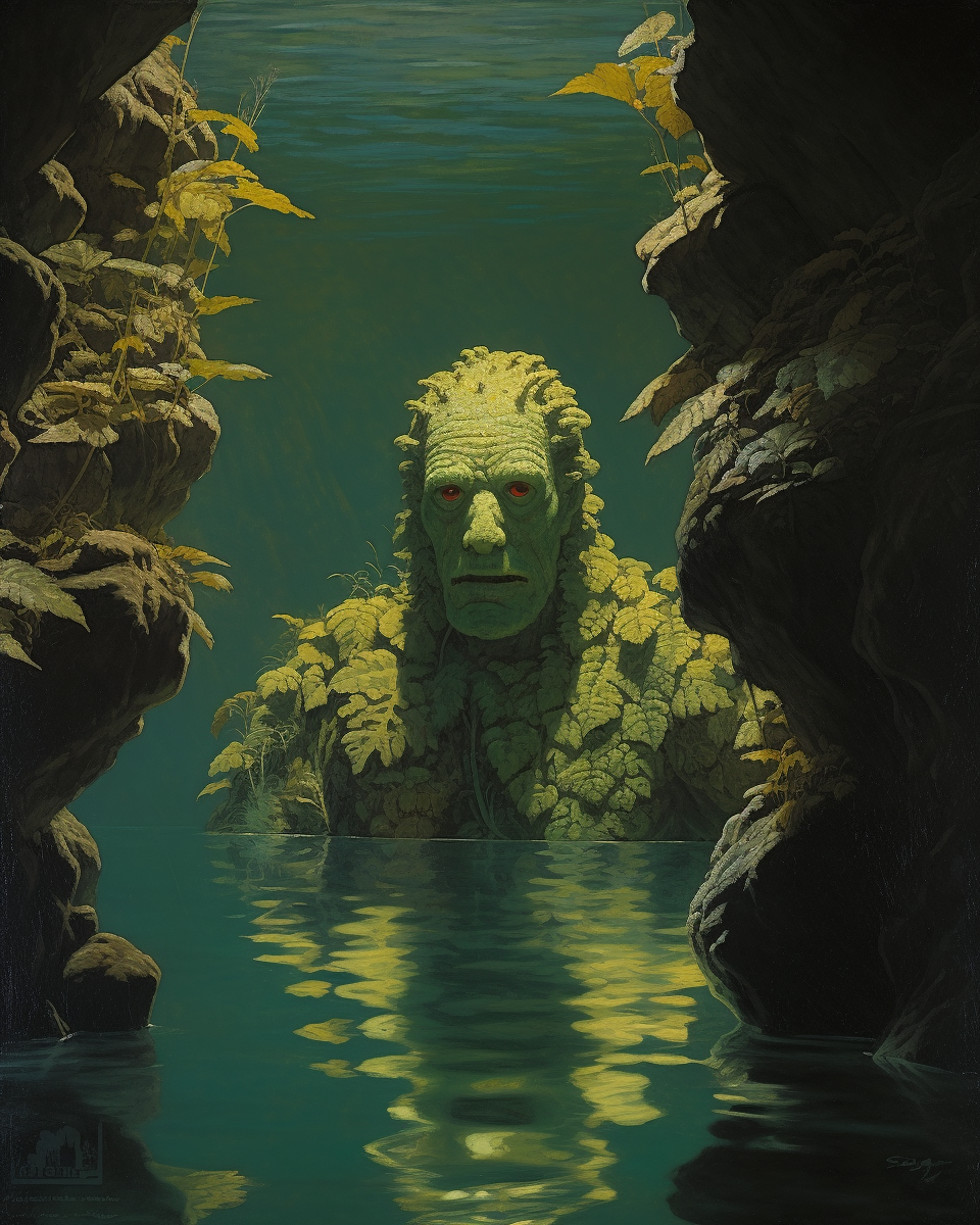 Enchanting artwork of  Creature from the Black Lagoon