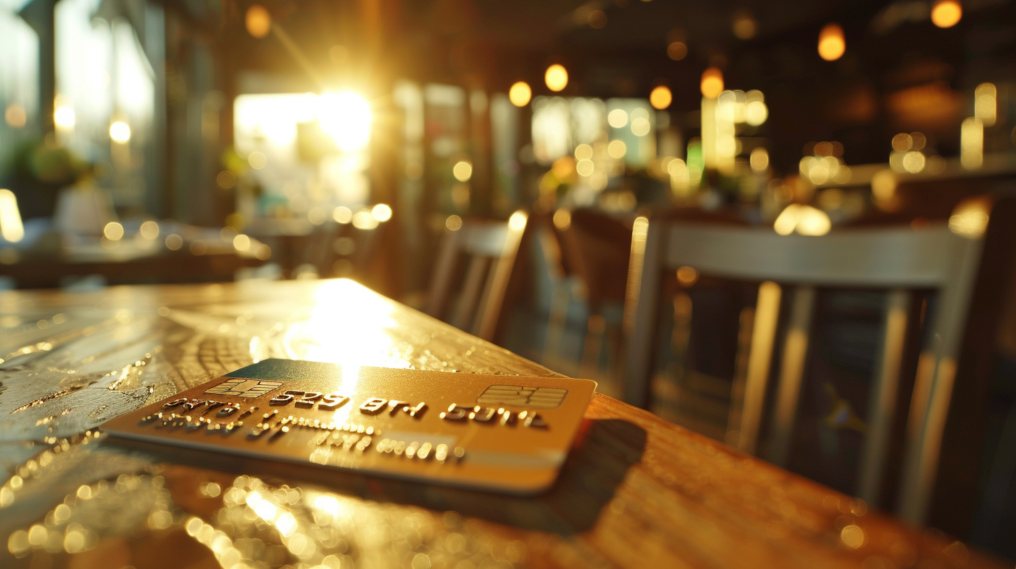 Credit Card Restaurant Table Perspective