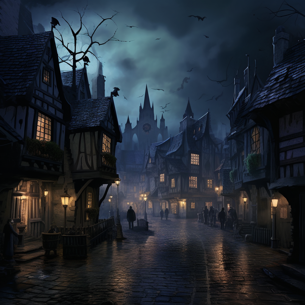 Dark witches town square