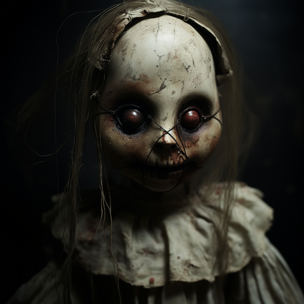 Frightening doll with no eyes