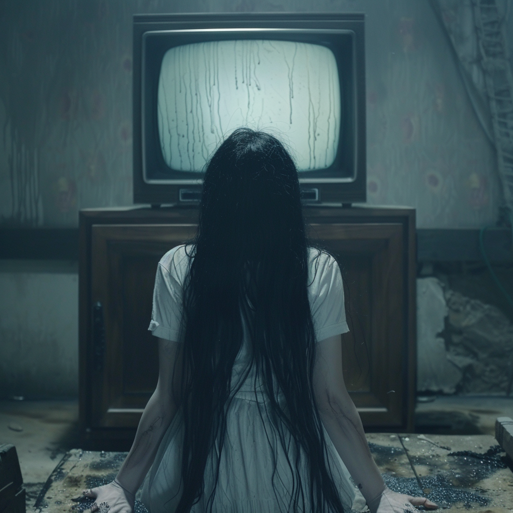 Sadako emerging vintage TV dim