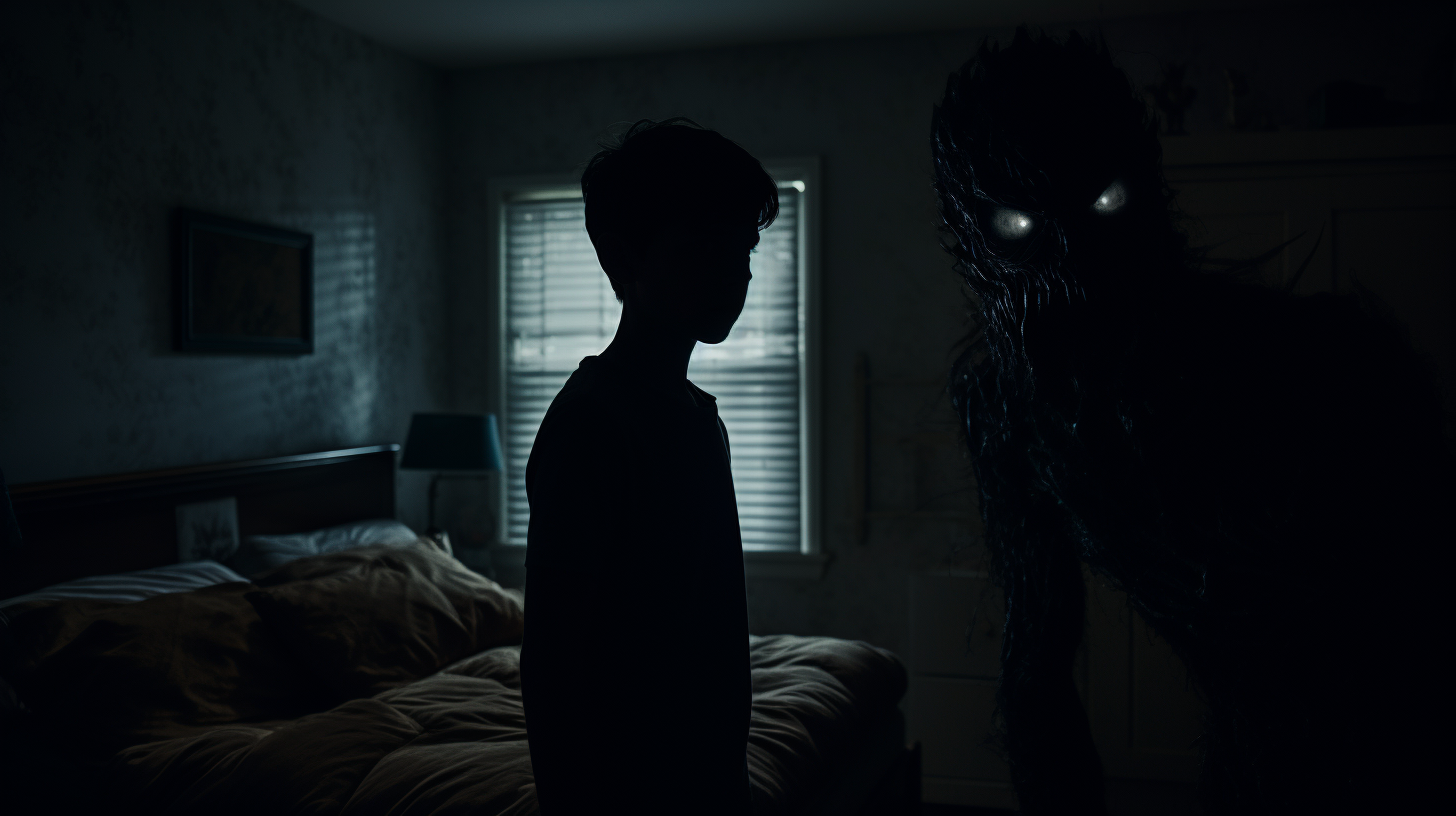 Dark and Moody Creepy Shadow Monster in Teenager's Room