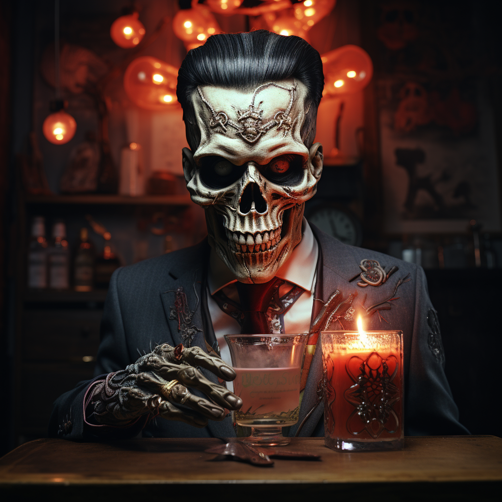 Image of a Creepy Skull with Rockabilly Hairstyle ?