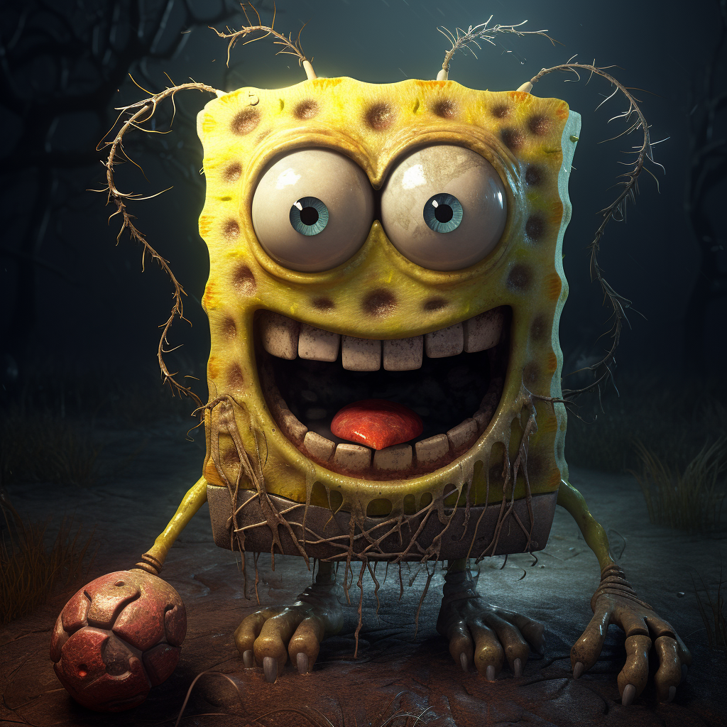 Creepy Spongebob detailed artwork