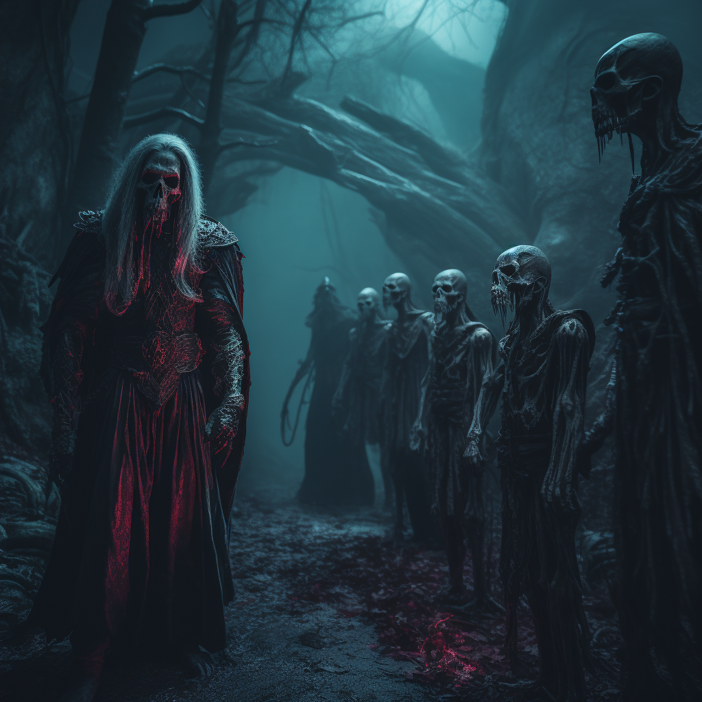 Image of creepy ghouls in cinematic composition