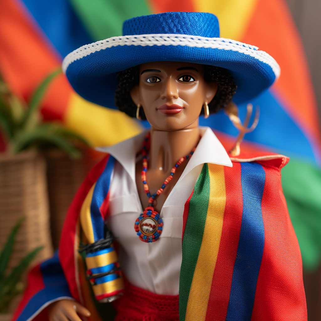 Mixed Creole Ken Doll in Belizean Traditional Outfit