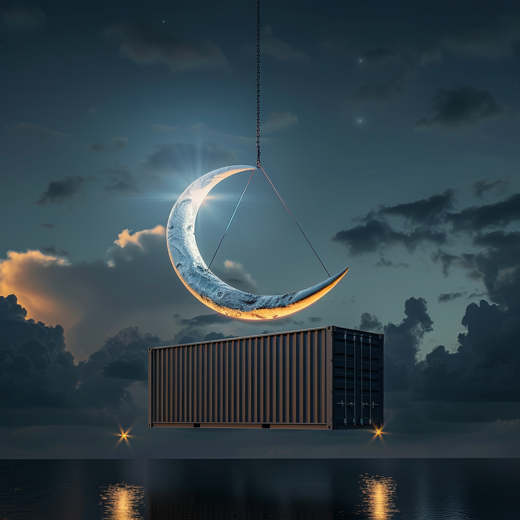 Crescent Moon Shipping Container Ramadan