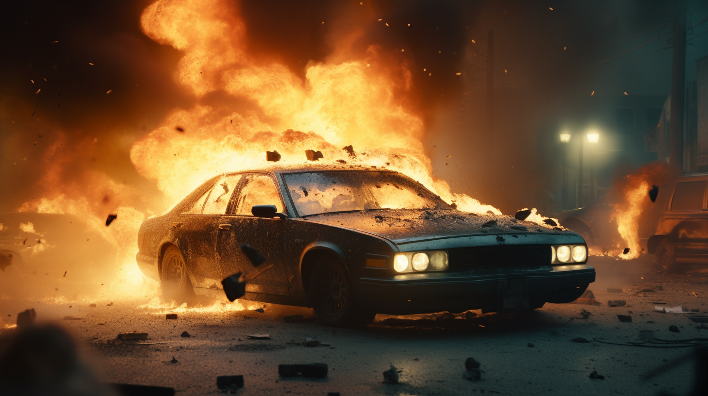 Agent catches crime lord as police car explodes