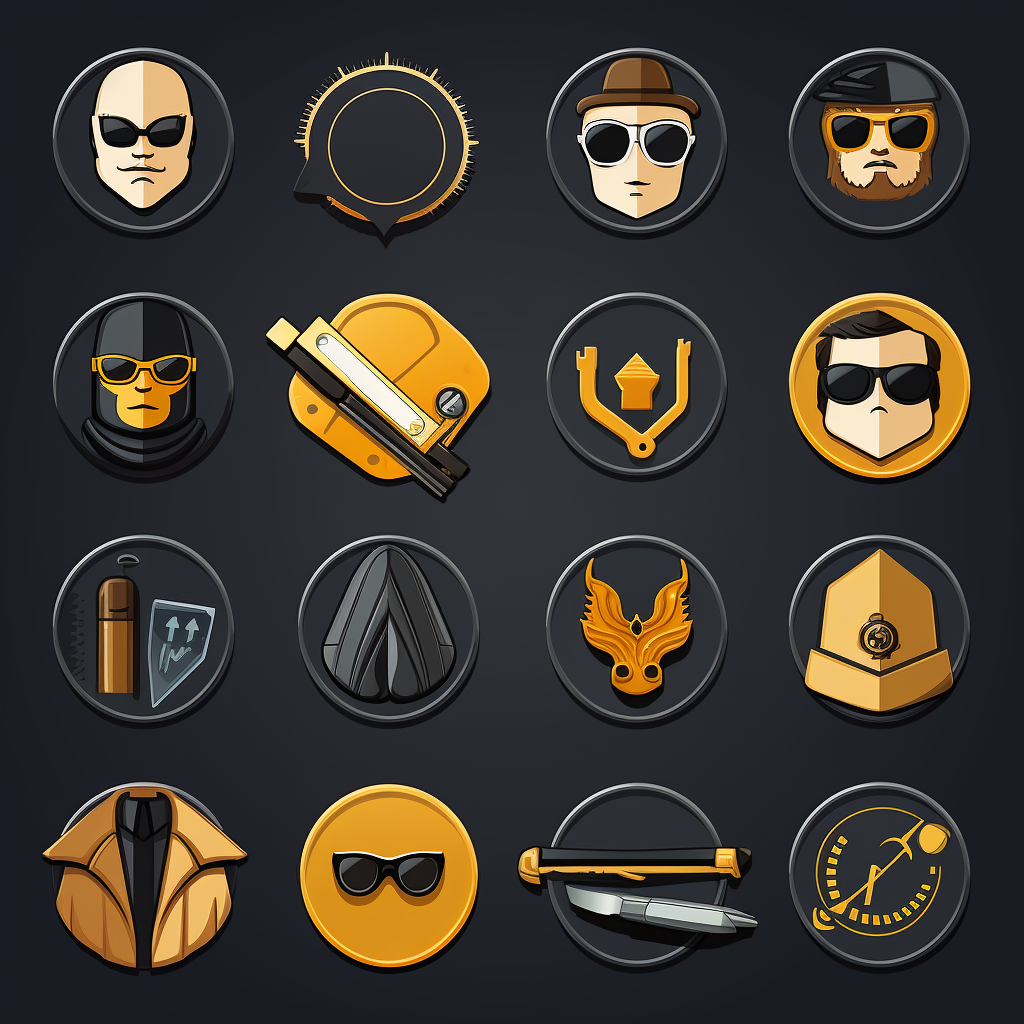 Cartoon criminal logo icon for UI