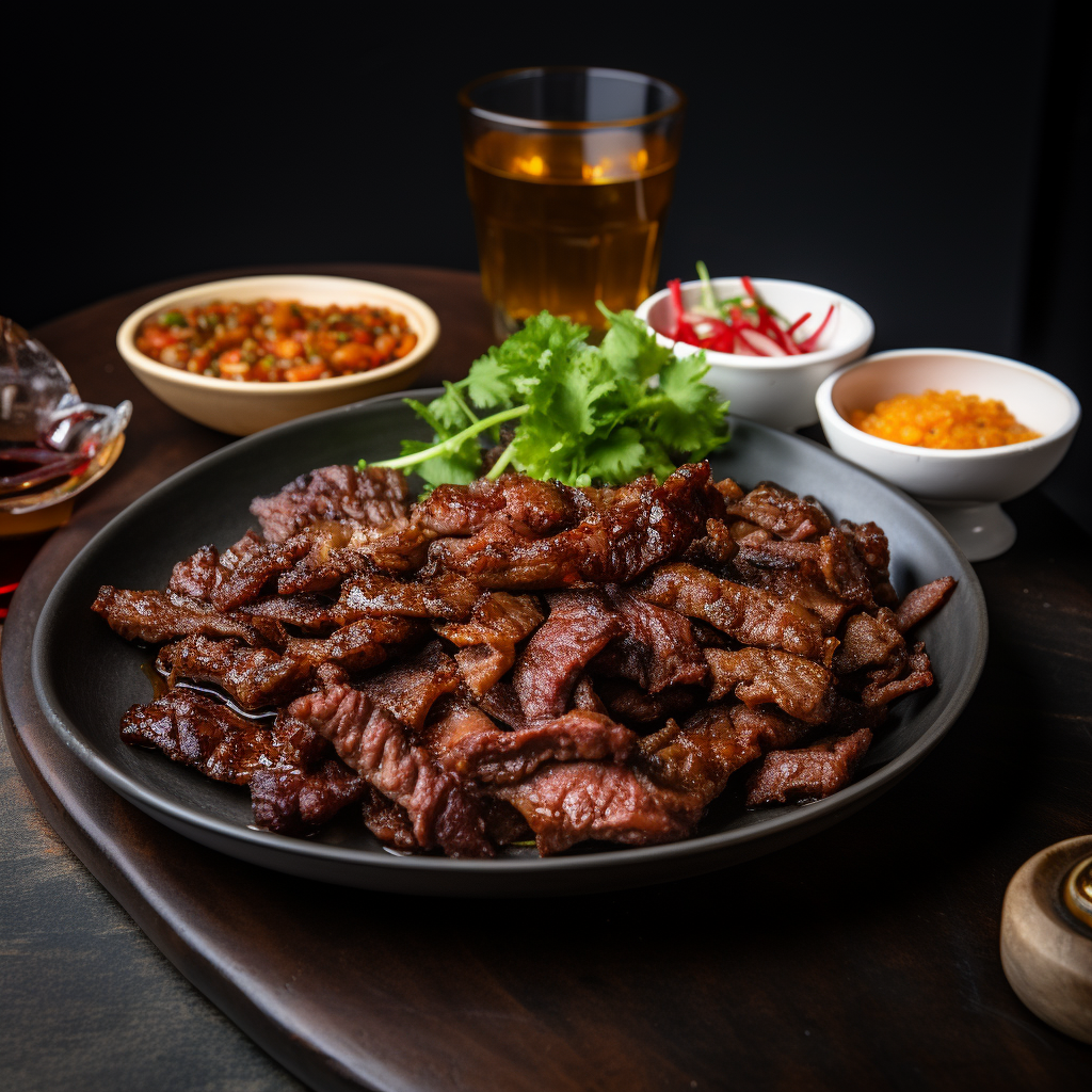 Savory American Crispy Beef with Cocktail and Dipping Sauce