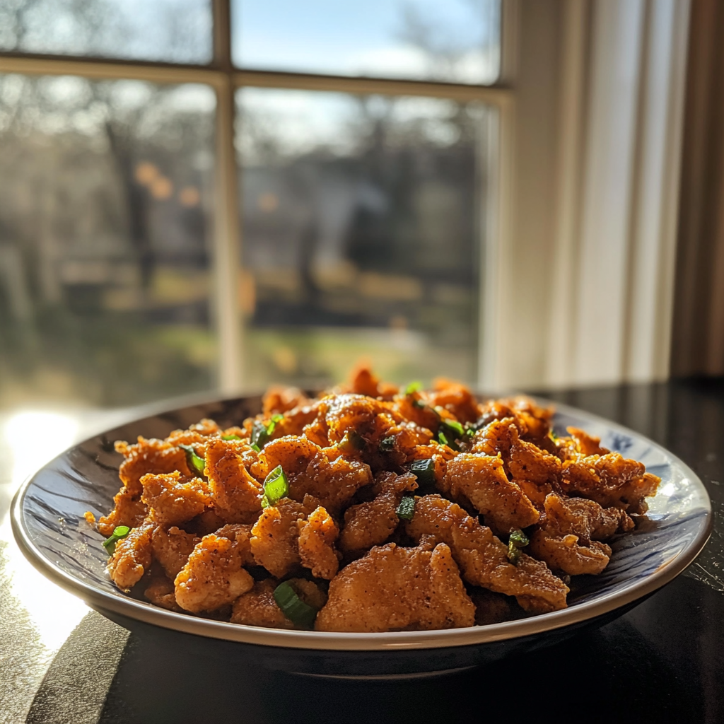 Crispy Butter Chicken on Kitchen Table