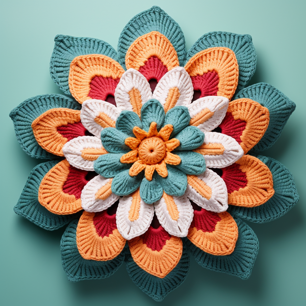 Crochet Large Flower Pillow