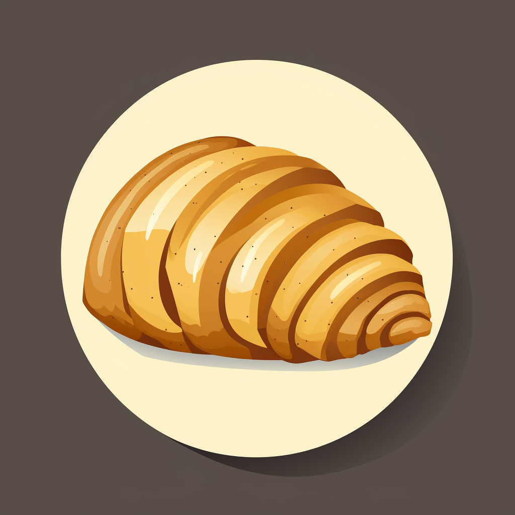 Freshly baked croissant on a plate