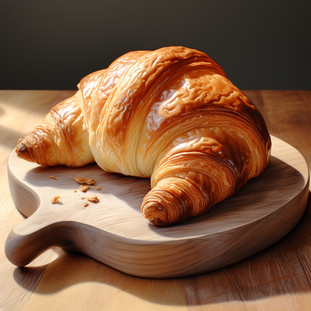 Realistic fresh cream croissant