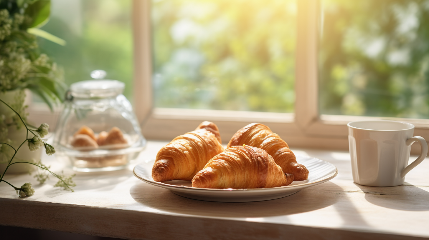 Croissants on Table for Breakfast