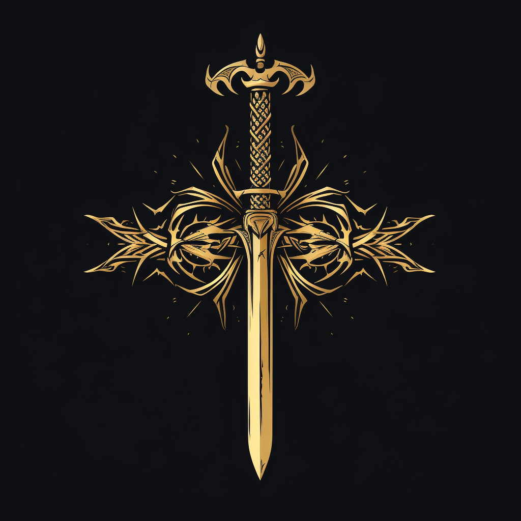 Sword Axe Logo in Black and Gold