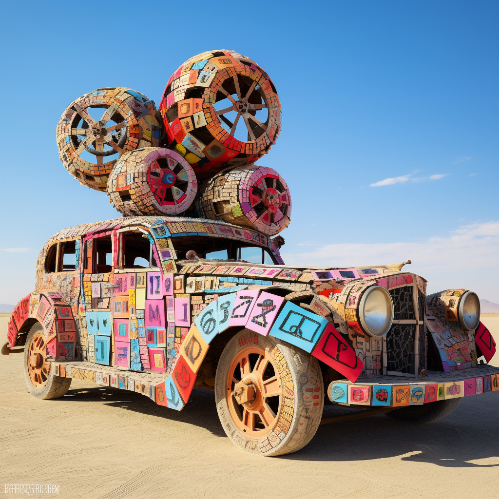 Burning Man art car crossword puzzle