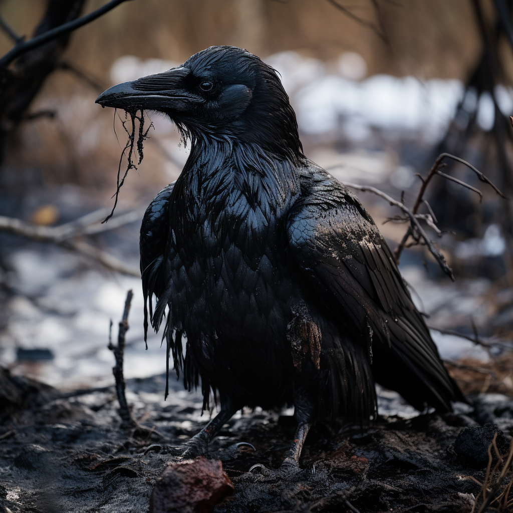 Crow Left Murder Stock Photo