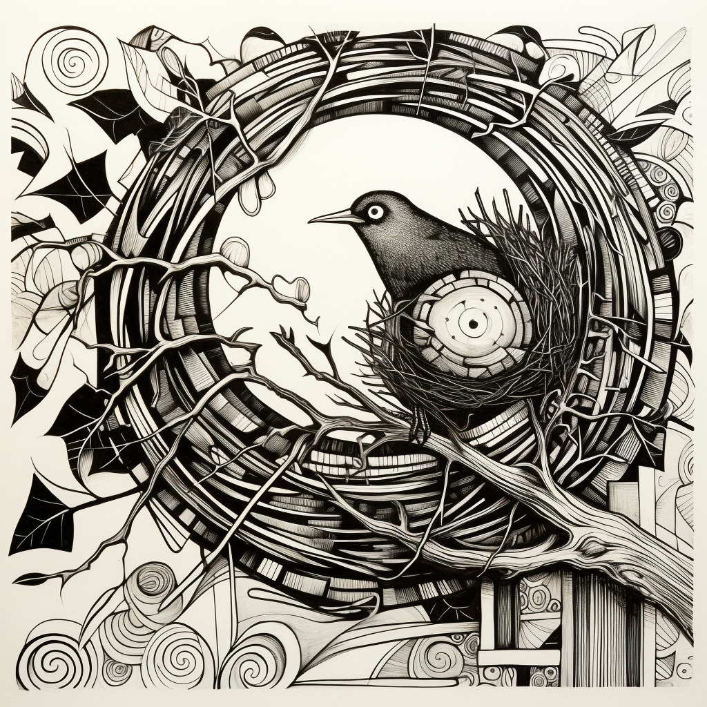 Ex Libris design inspired by Crow Nest in Picasso style