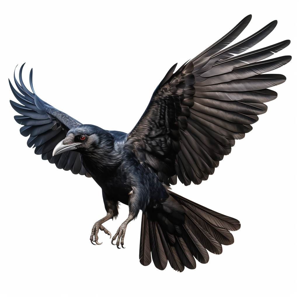 Detailed Crow in Flight