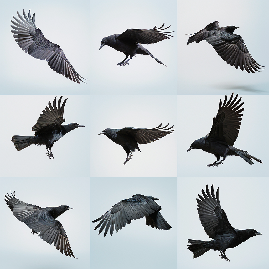 Wingbeat of Crow Animation