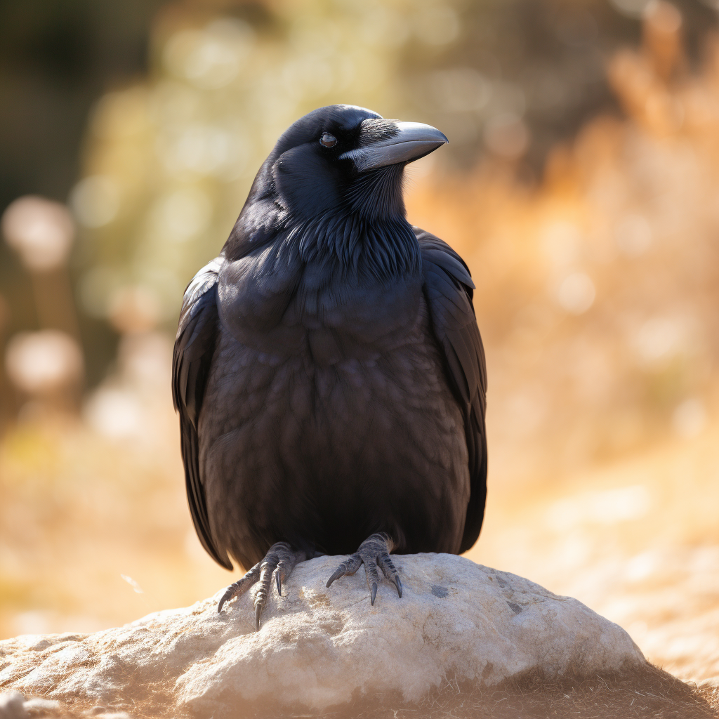 Crow meditating for mindfulness