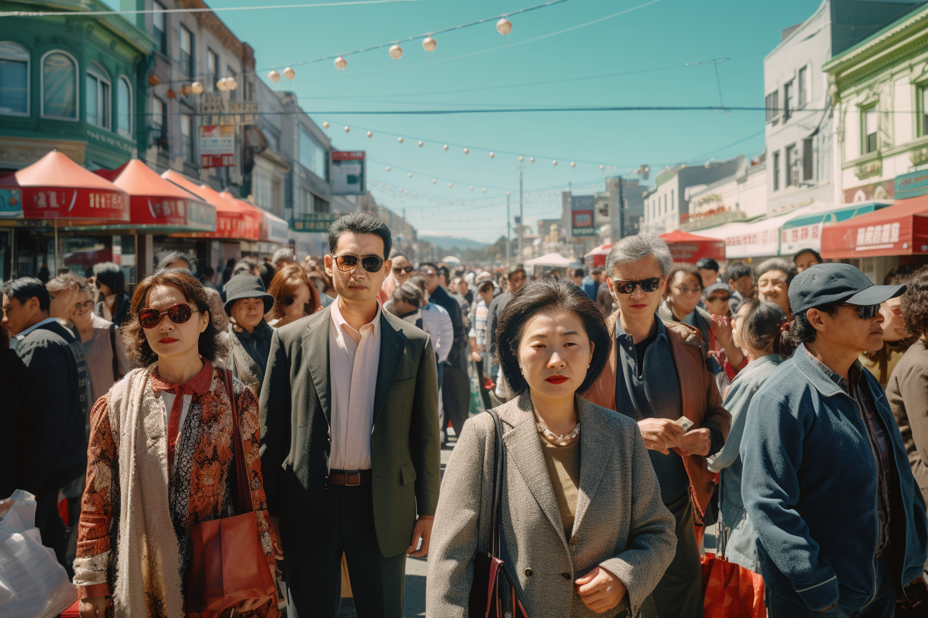 People enjoying Irish-Chinese street market delicacies