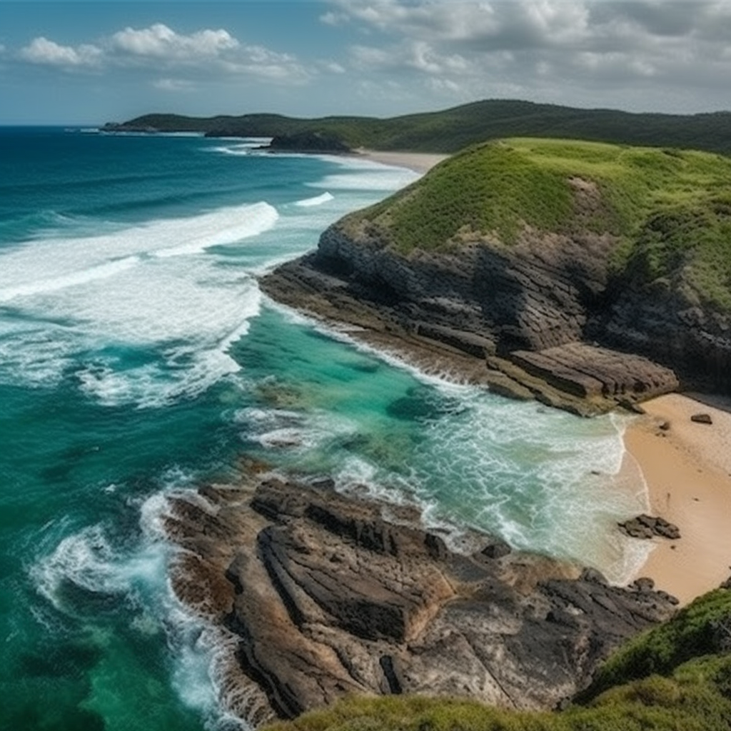 Beautiful beach scenery in Crowdy Head