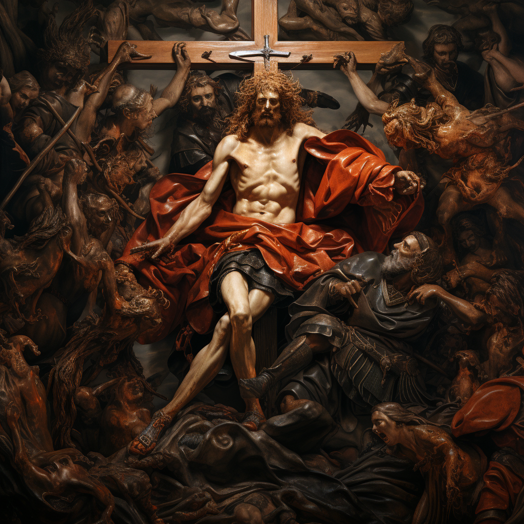 Detailed crucifixion painting