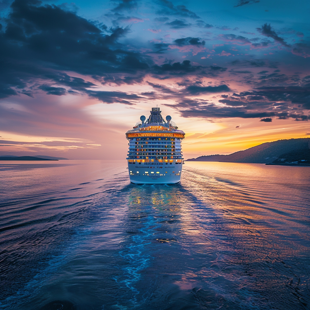 Cruise ship view from behind