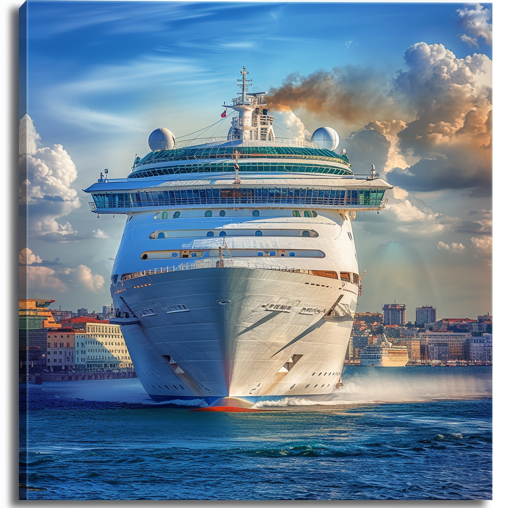 large cruise ship harbor view