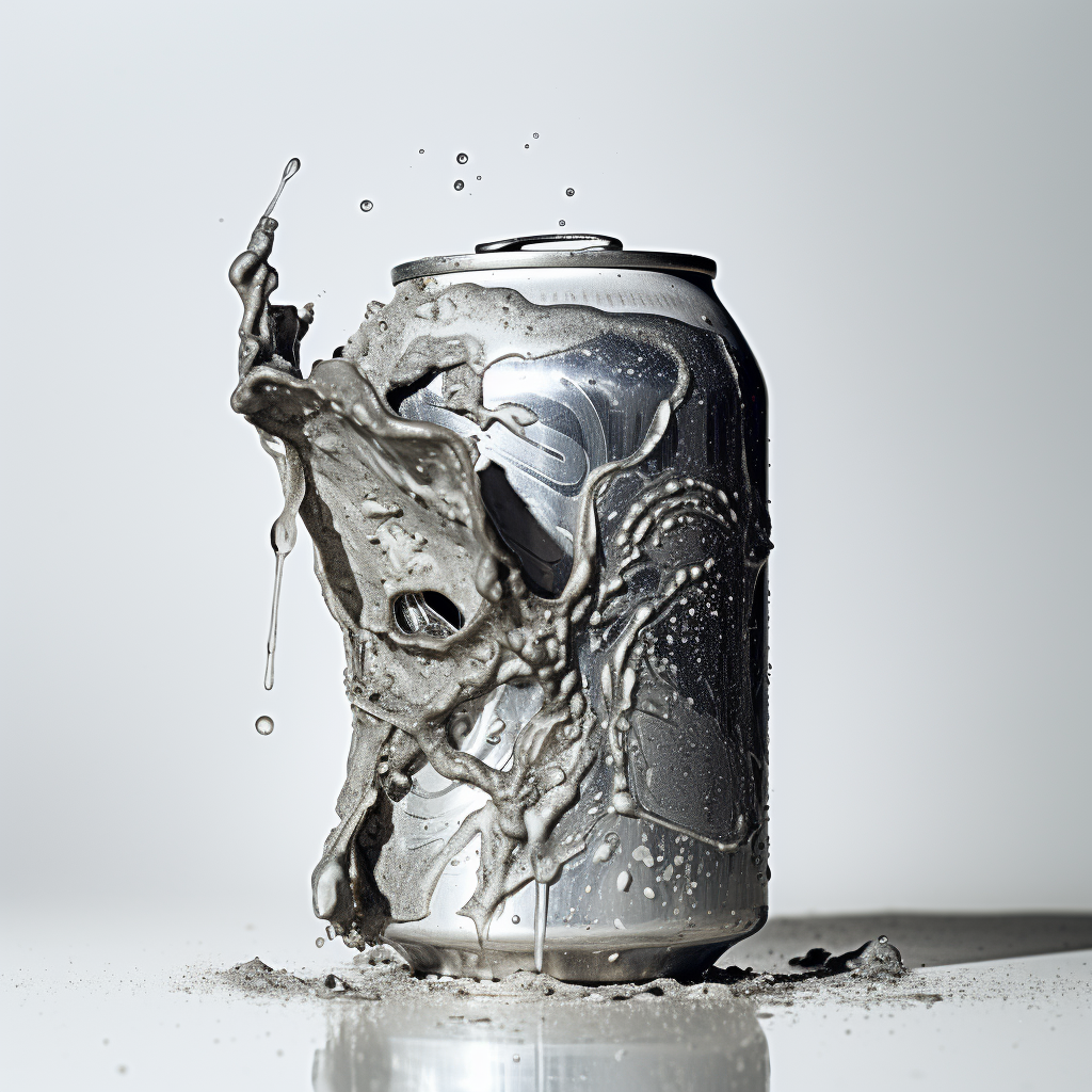 Photo of a crushed soda can