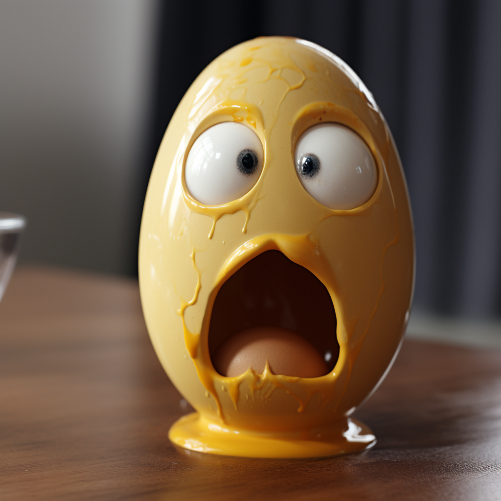 Egg cup with a crying yolk