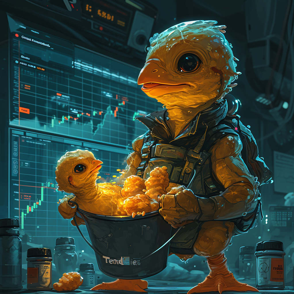 Glowing magical chicken tendies by crypto slime alien