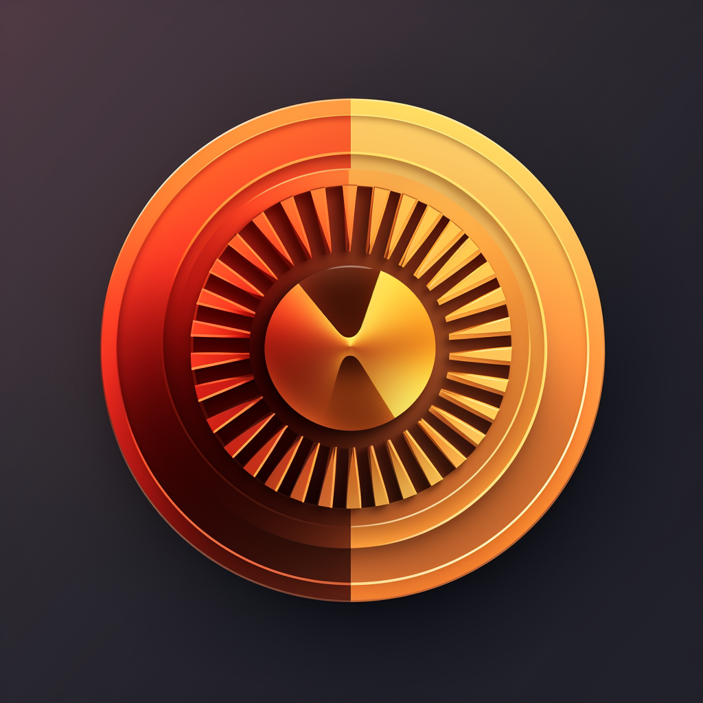 Warm color crypto coin calculator app logo