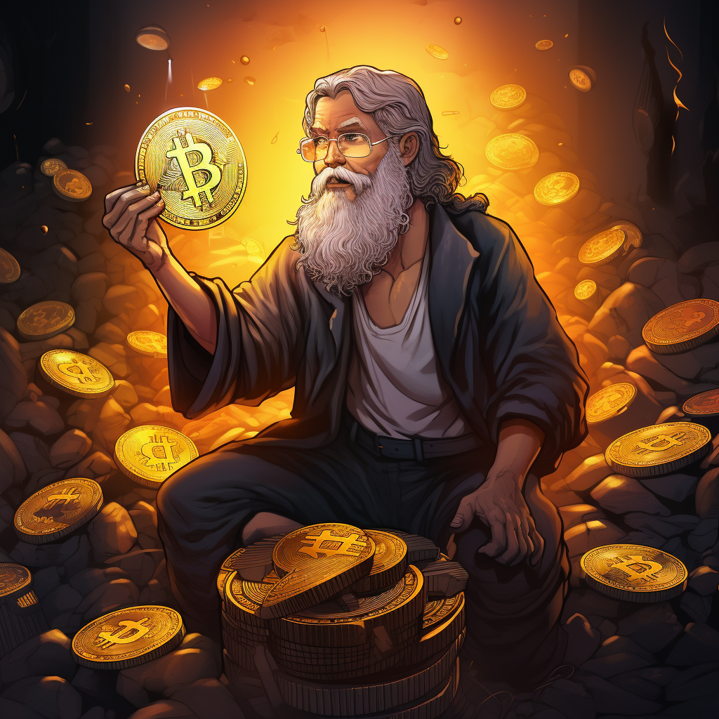 Person holding cryptocurrency coins