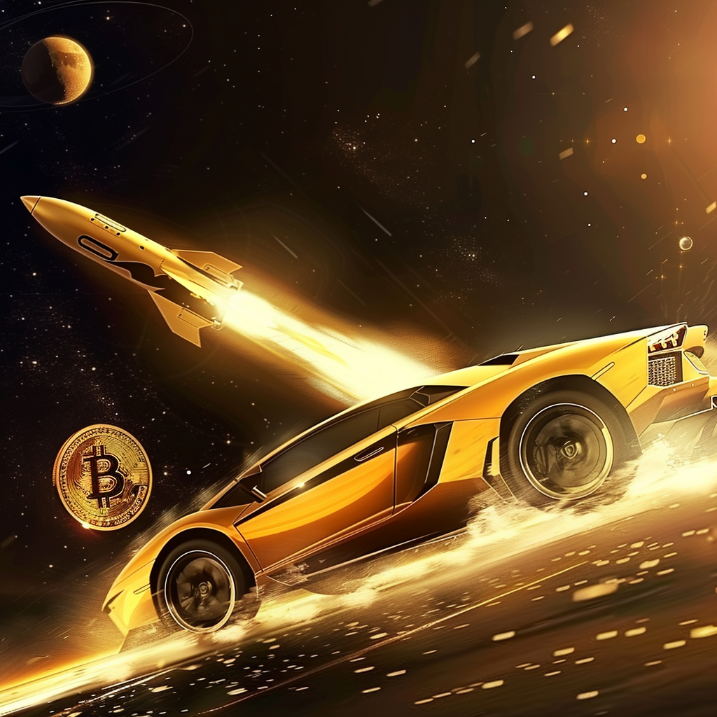 Rocket ship anticipation cryptocurrency image