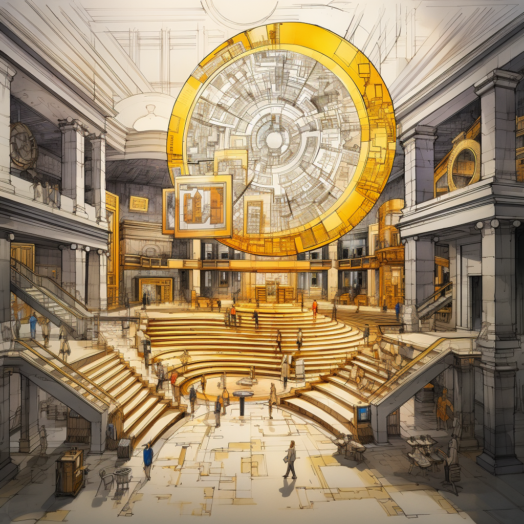 Architectural drawings of Cryptocurrency Hall of Fame