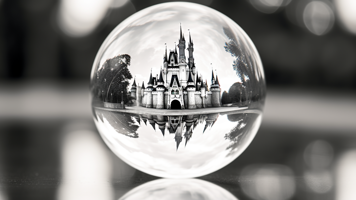 Crystal ball reflecting Disney castle