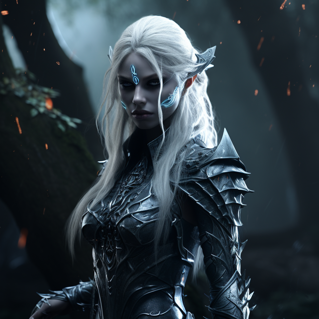 Stunning Crystal Dark Elf in Hyper Realistic 4K