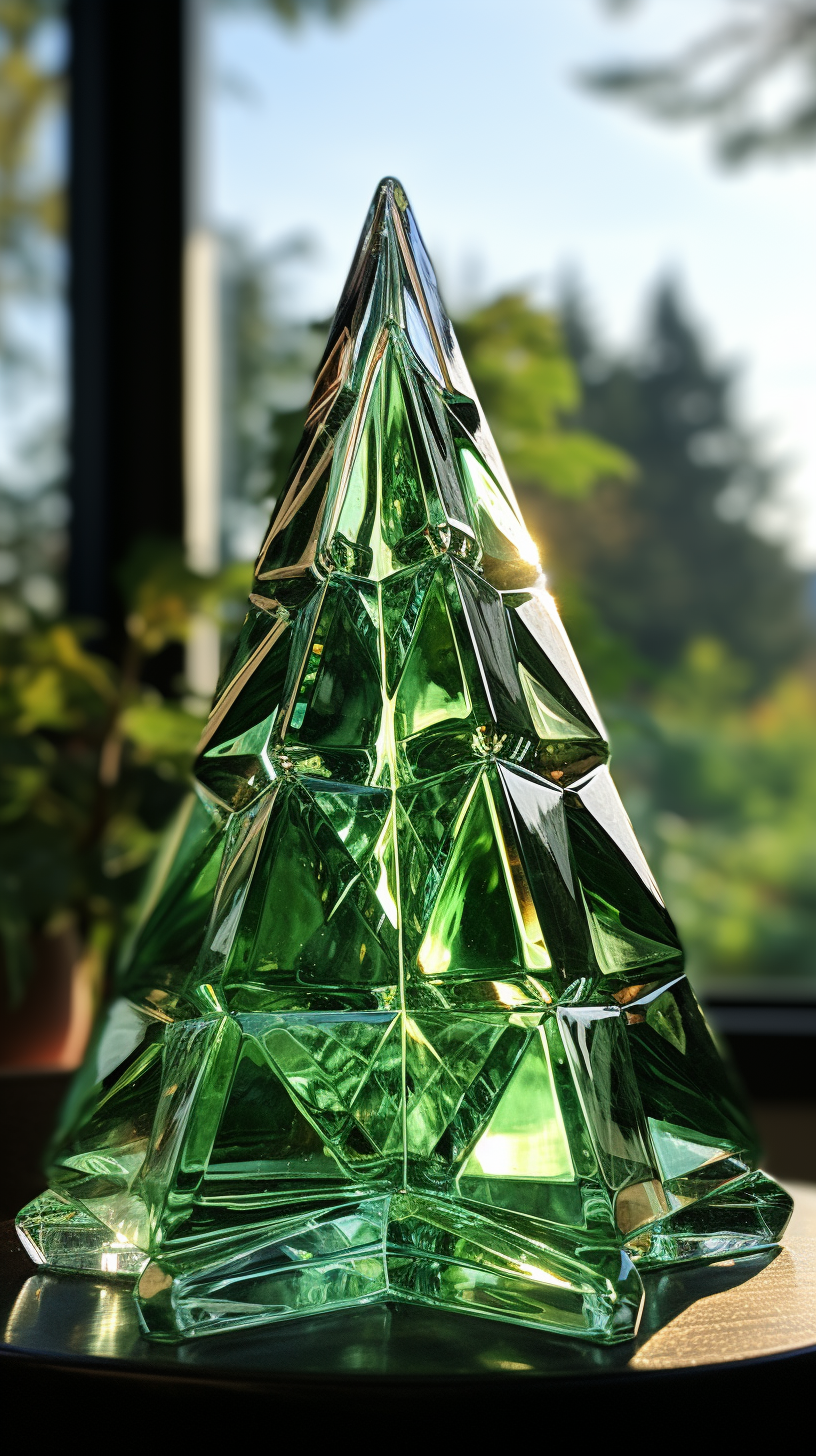 Crystal Glass Christmas Tree - Transparent Green