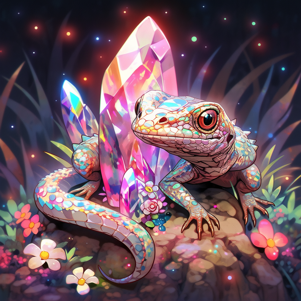 Crystal Infused Lizard Anime Art