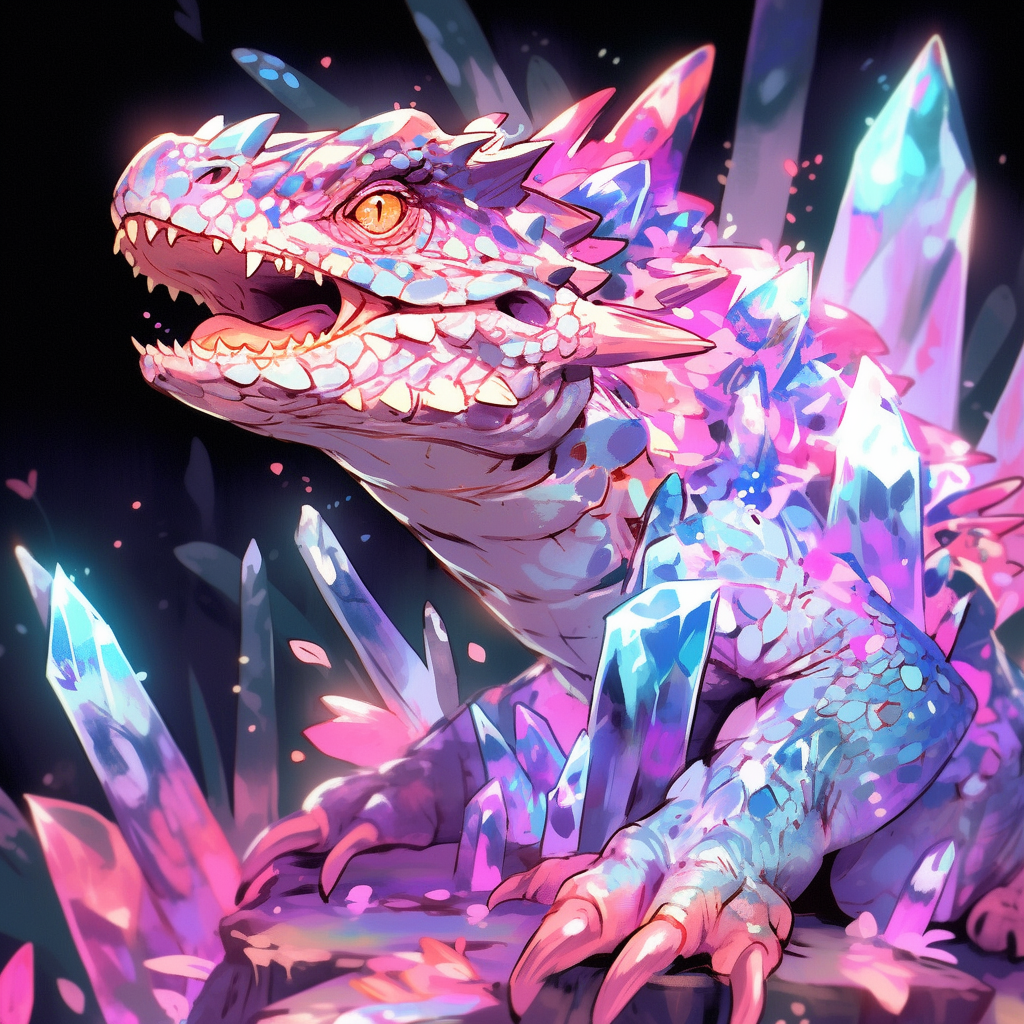 Crystal Mutant Lizard Anime Dark Fantasy