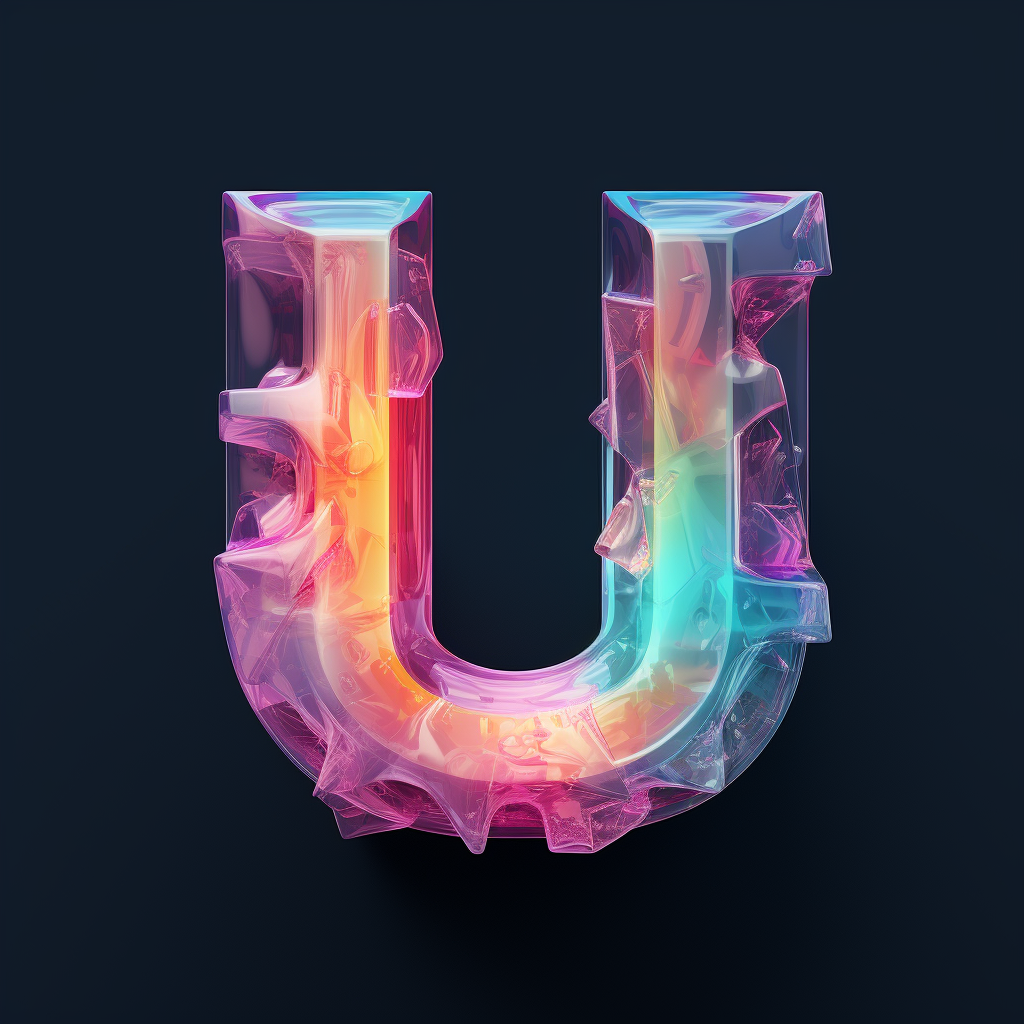 Crystal polygon UL icon in neon colors