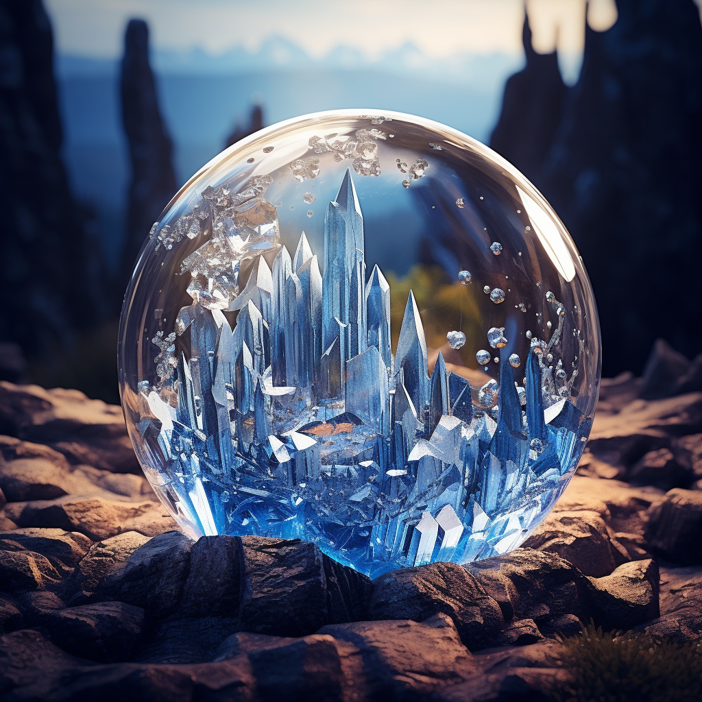 Breathtaking crystal world landscape