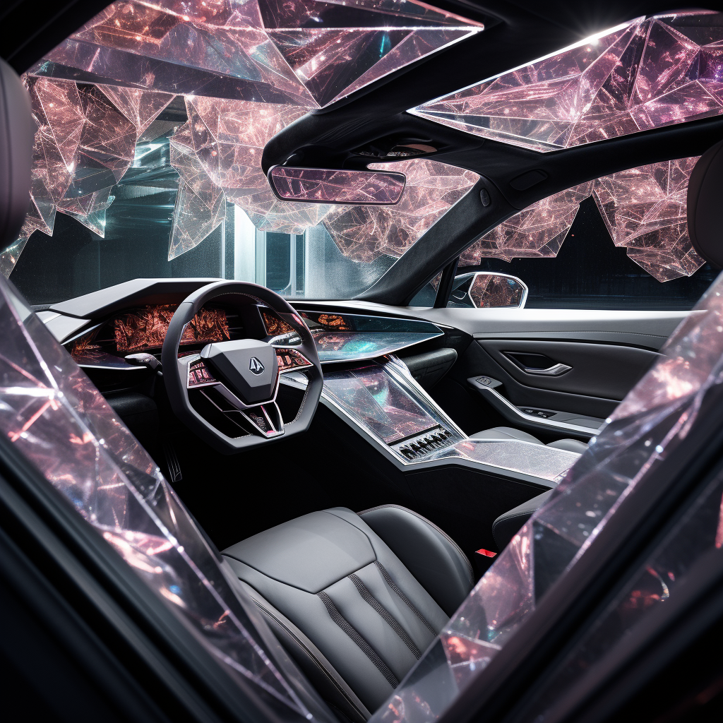 Shining car interior with stars