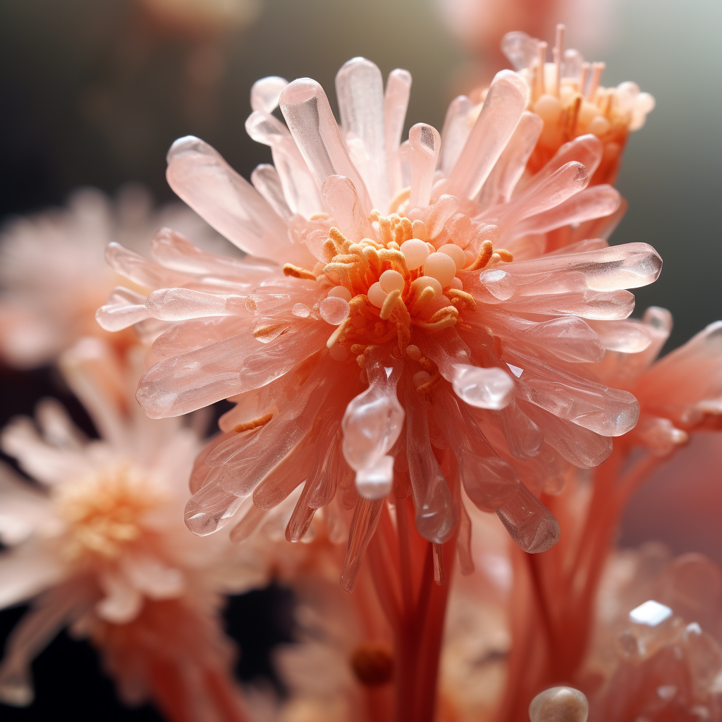 Crystalline Blossom with Miniature Landscapes and Creatures